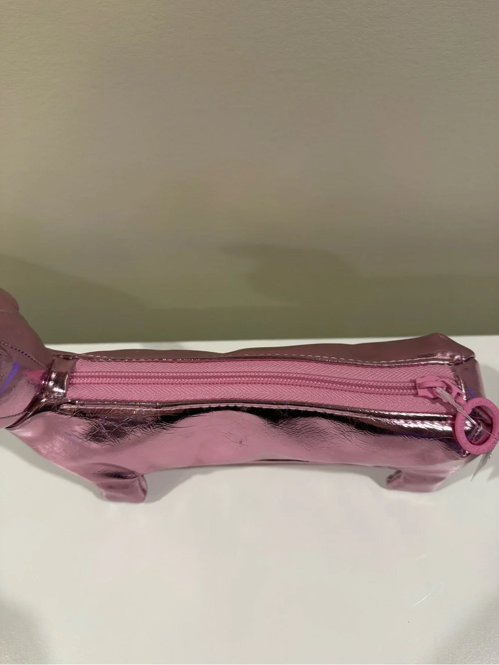 PINK Victoria’s Secret shiny pink dog makeup bag